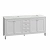 James Martin Vanities Chicago 72in Double Vanity, Glossy White w/ 3 CM Ethereal Noctis Top 305-V72-GW-3ENC